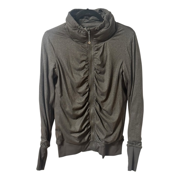 lululemon athletica Jackets & Blazers - Lululemon Cool Down Reversible Jacket Grey Womens Size 8 Ruched Stretch Dance